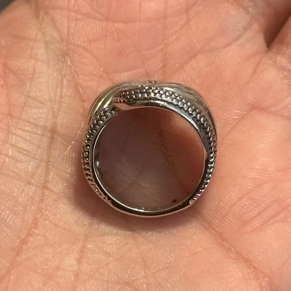 Textured Silver-Tone Double Rope Infinity Knot Statement Ring, Sz 8 - Picture 7 of 7